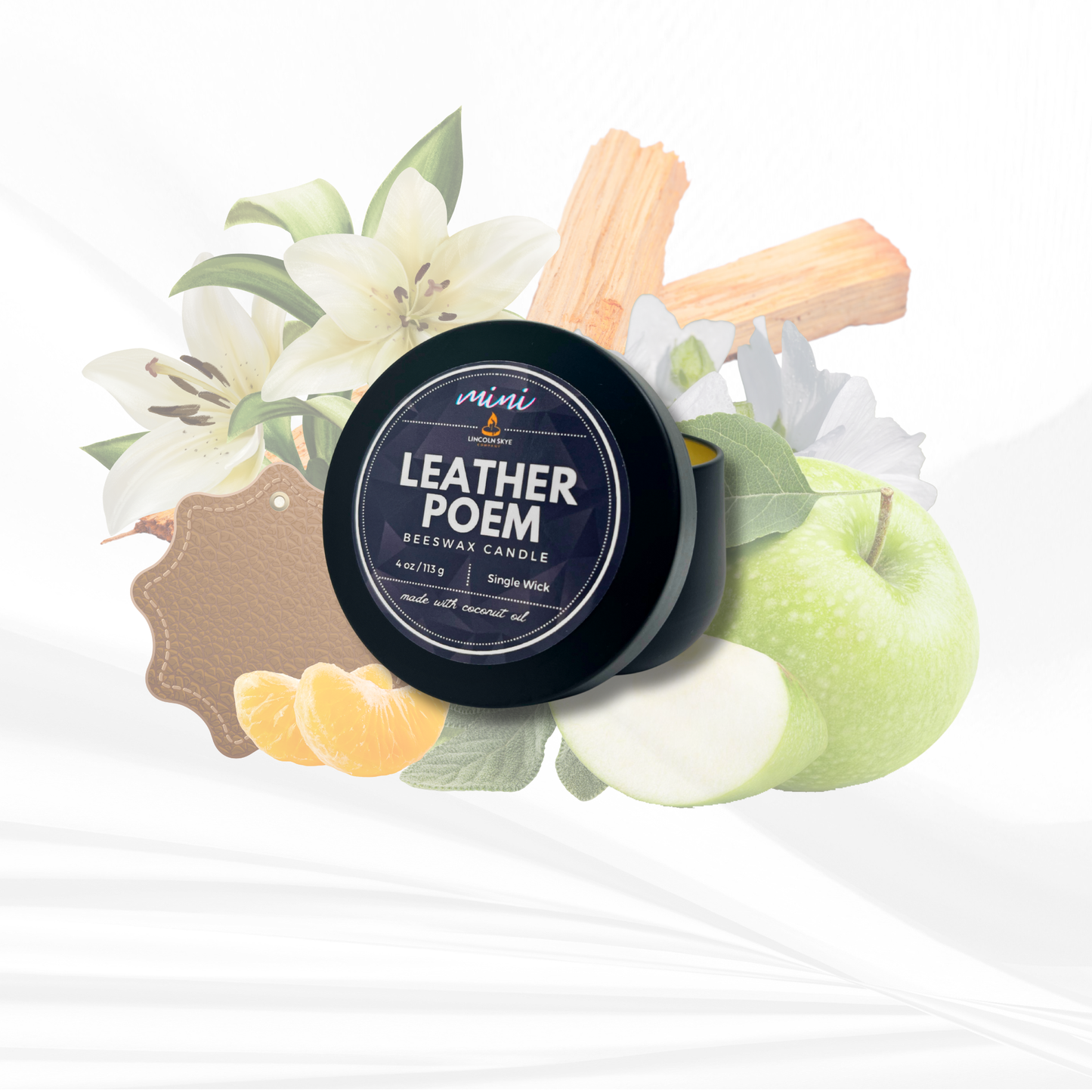 Leather Poem | Beeswax Candle Mini